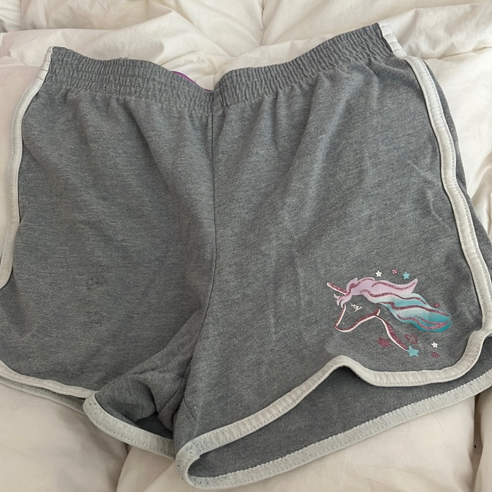 Wonder Nation L/G 10-12 Gray Unicorn Shorts